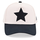 Vintage Havana Trucker Hat for Women & Men – Black & Tan Adjustable Cap – Embroidered Pony Hair Star